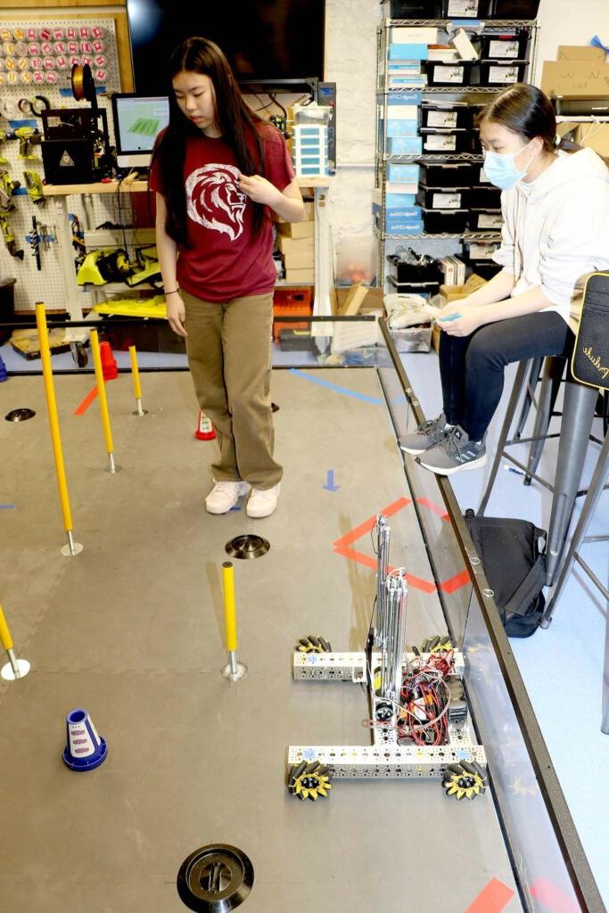 Robot on track in Maker Space